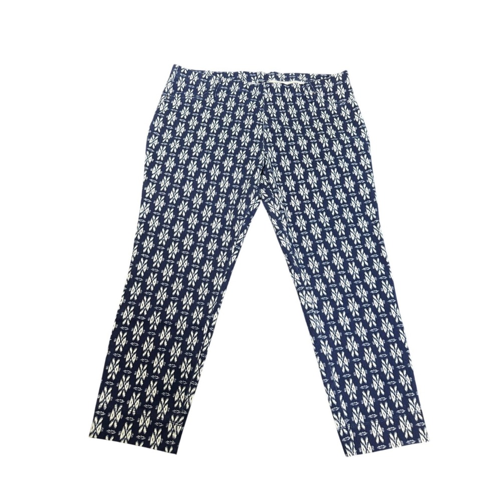 Time and Tru Navy and White Printed Cropped Jogger Pants